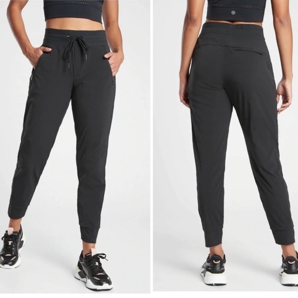 08. Athleta Trekkie North Jogger Mid-Rise Slim Activewear Black Pants - Picture 5 of 15